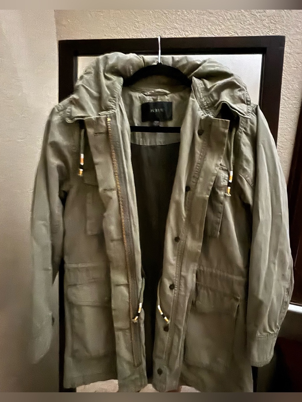 J. Crew Olive Green Hooded Utility Jacket